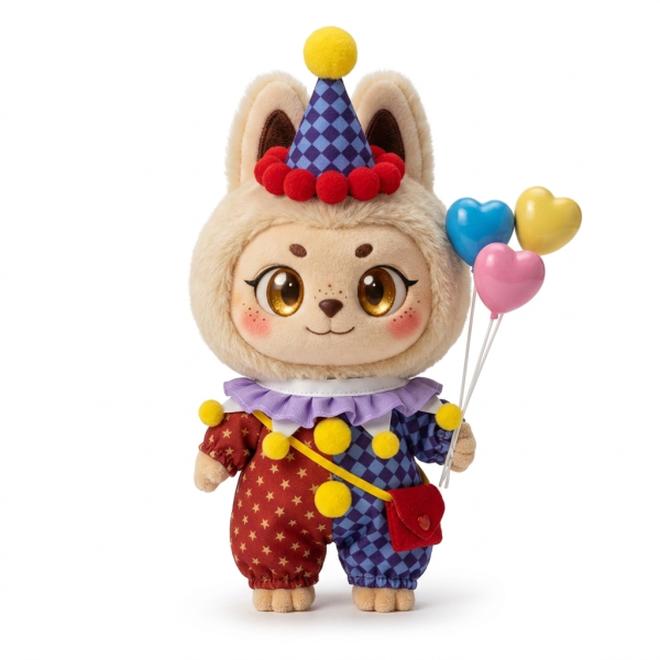 Party Jester Costume Set Fits Labubu 17cm Plush