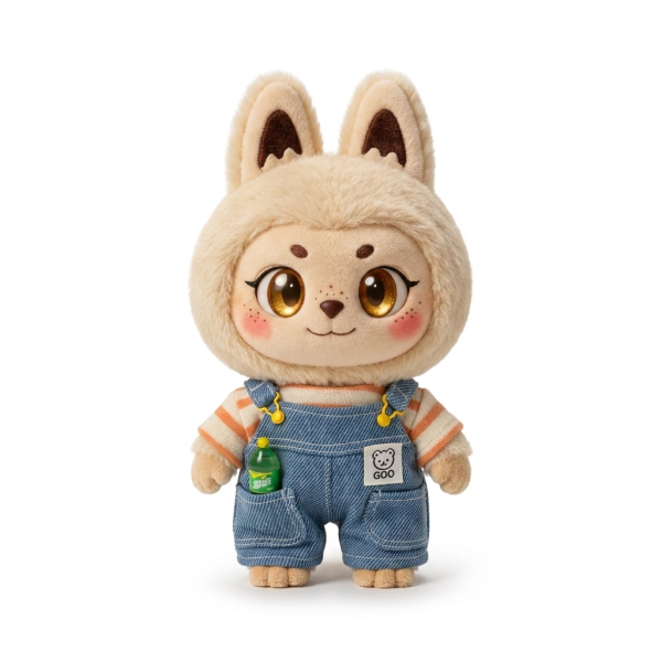 Denim Overall Charm Set Fits Labubu 17cm Plush