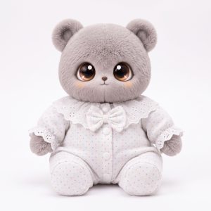 White Eyelet Bow Sleepsuit Fits Jellycat Plush