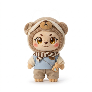 Bear Hood Scarf Shorts Set Fits Labubu 17cm Plush