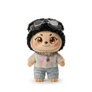 Pastel Patchwork Shirt Set Fits Labubu 17cm Plush