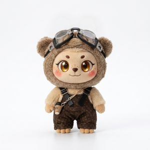 Bear Hood Aviator Overalls Fits Labubu 17cm Plush