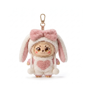 Blush Bunny Sherpa Onesie Fits Labubu 15cm Keychain Toy