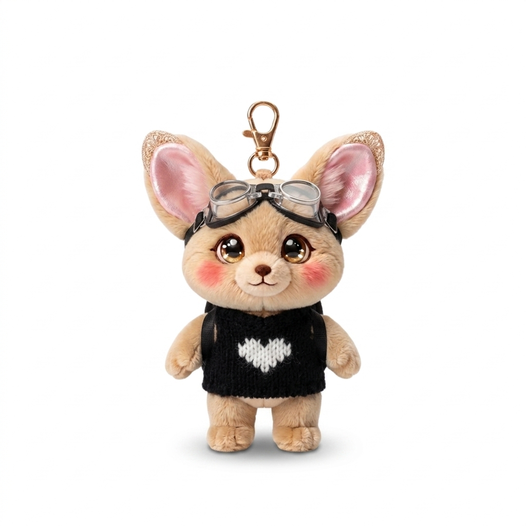Heart Motif Knit Sweater Fits Jellycat 15cm Keychain Toy