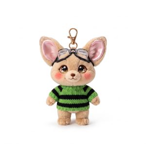 Green Stripe Knit Top Fits Jellycat 15cm Keychain Toy