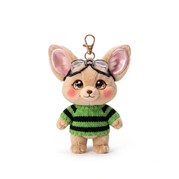 Green Stripe Knit Top Fits Jellycat 15cm Keychain Toy