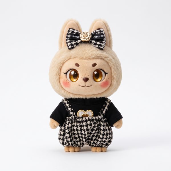 Houndstooth Bow Set Fits Labubu 17cm Plush