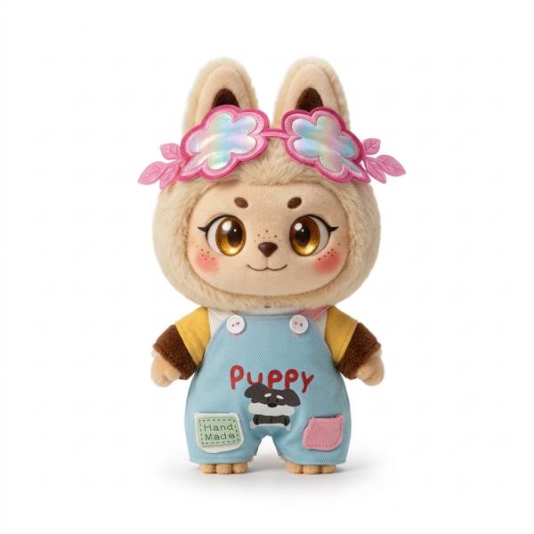 Sunglasses and Puppy Overalls Fits Labubu 17cm Plush