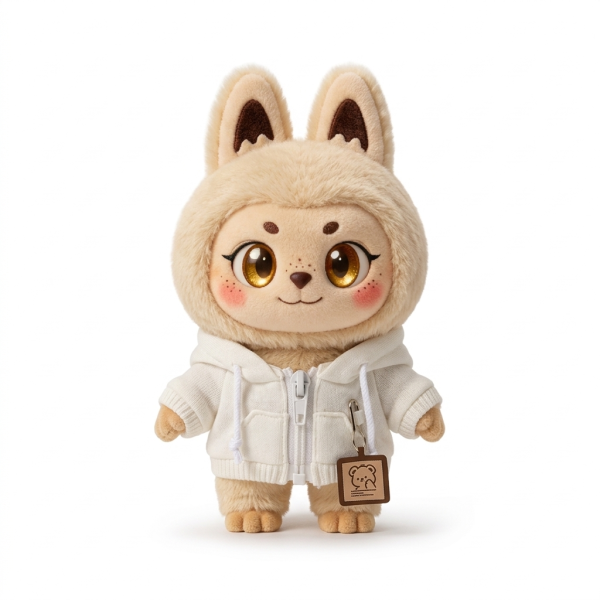 White Quilted Puffer Coat Fits Labubu 17cm Plush