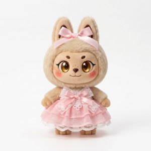 Pink Lace Party Dress Fits Labubu 17cm Plush