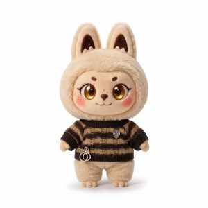 Brown Stripe Knit Jumper Fits Labubu 17cm Plush
