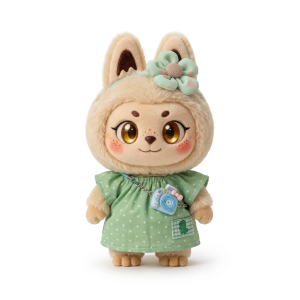 Green Dot Dress and Camera Fits Labubu 17cm Plush