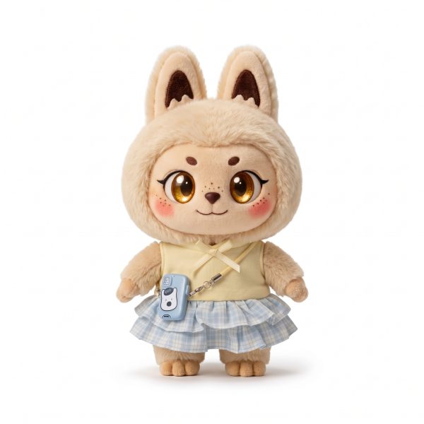 Blue Check Skirt and Phone Bag Fits Labubu 17cm Plush