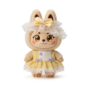 Gingham Frill Dress Fits Labubu 17cm Plush