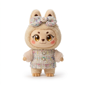 Pastel Tweed Jacket Set Fits Labubu 17cm Plush