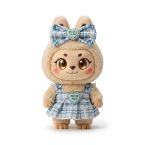 Check Tweed Pinafore Fits Labubu 17cm Plush