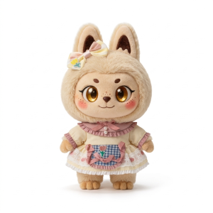 Gingham Apron Frill Dress Fits Labubu 17cm Plush