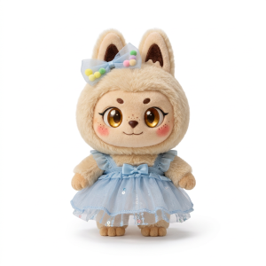 Tulle Bow Dress Handmade Outfit Fits Labubu 17cm Plush