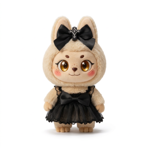 Black Bow Tulle Dress Fits Labubu 17cm Plush