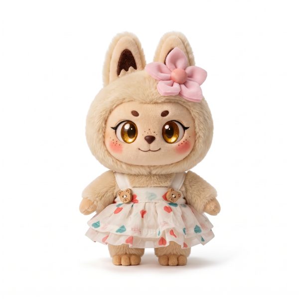 Fruit Print Frill Dress Fits Labubu 17cm Plush