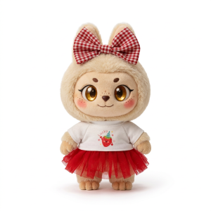Strawberry Tee and Red Tutu Fits Labubu 17cm Plush