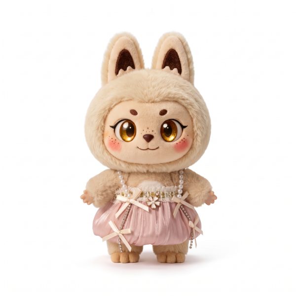 Pink Pearl Strand Dress Fits Labubu 17cm Plush