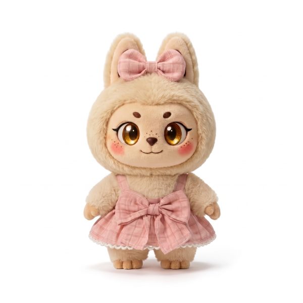 Pink Bow Frill Dress Fits Labubu 17cm Plush