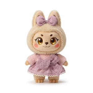Check Bow Dress Handmade Outfit Fits Labubu 17cm Plush