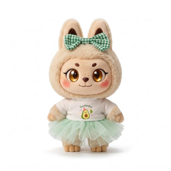 Avocado Tee and Mint Tutu Fits Labubu 17cm Plush