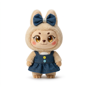 Denim Button Pinafore Fits Labubu 17cm Plush