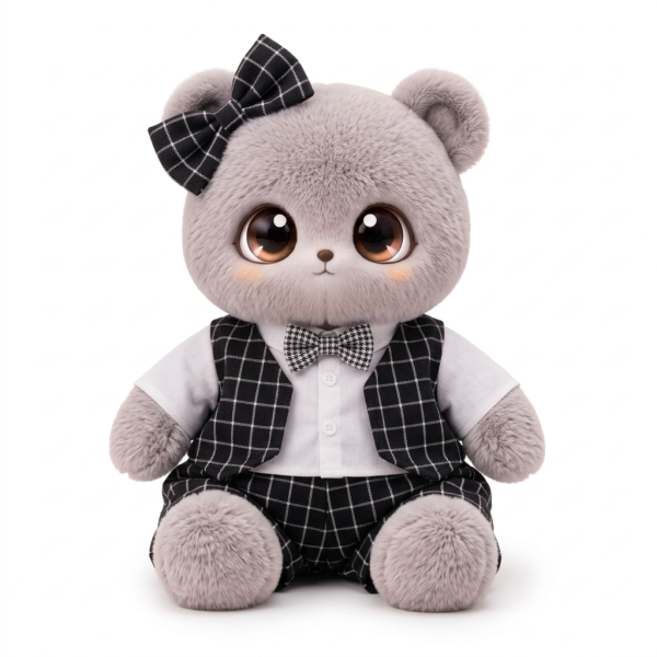 Check Waistcoat Bow Tie Set Fits Jellycat 28cm Plush