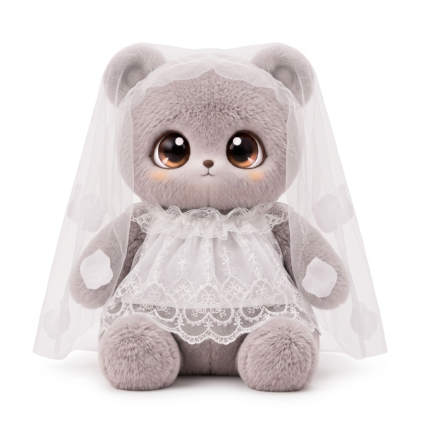 Simple Veil Wedding Dress