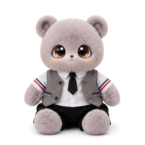 Grey Check Suit and Tie Fits Jellycat 28cm Plush
