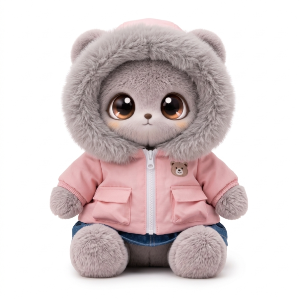 Fur Hood Bomber and Jeans