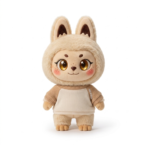 Cream Knit Sweater Handmade Outfit Fits Labubu 17cm Plush