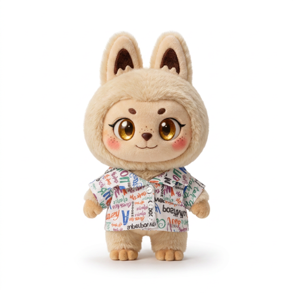 Graffiti Print Shirt Set Fits Labubu 17cm Plush