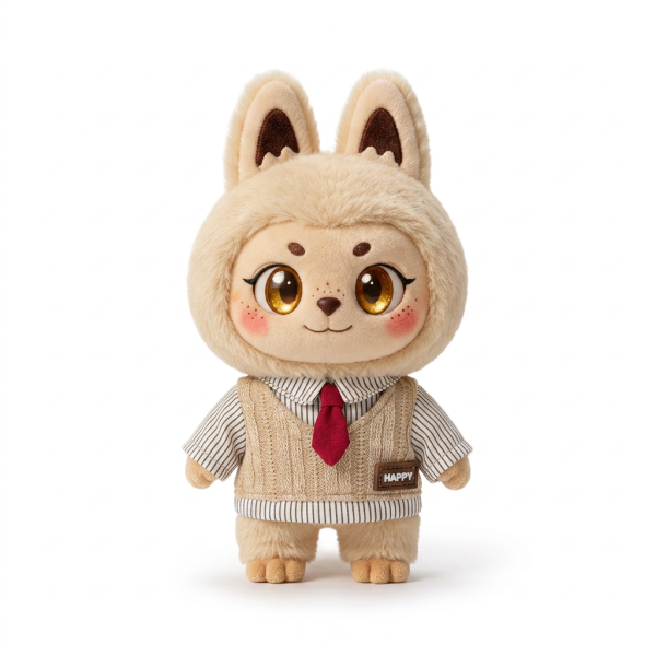 Stripe Shirt Red Tie Fits Labubu 17cm Plush