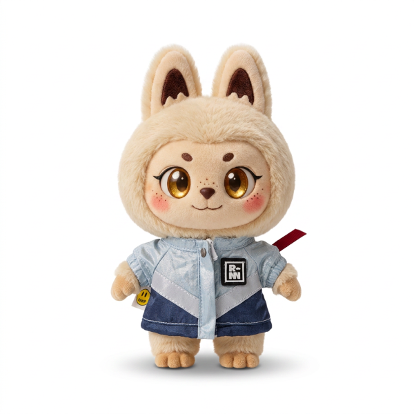 Denim Jacket Shorts Set Fits Labubu 17cm Plush