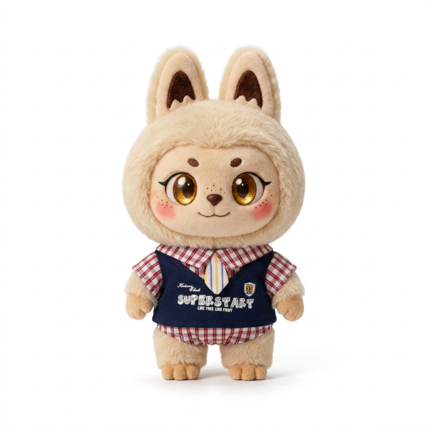 Superstar Vest Plaid Shirt Fits Labubu 17cm Plush