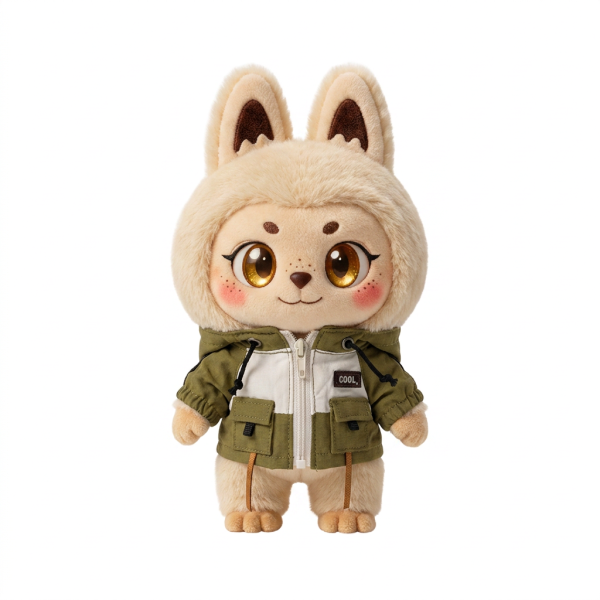 Utility Hooded Jacket Set Fits Labubu 17cm Plush