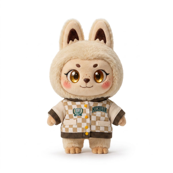 Checkerboard Jacket Set Fits Labubu 17cm Plush