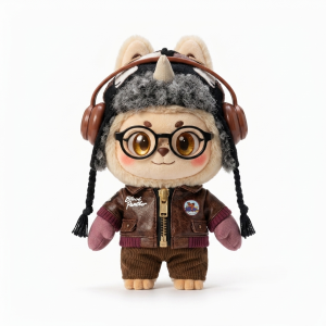 Aviator Fur Hat Jacket Fits Labubu 17cm Plush