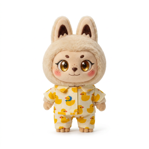 Yellow Duck Pyjama Set Fits Labubu 17cm Plush