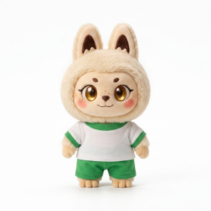 Ringer Tee Shorts Set Fits Labubu 17cm Plush