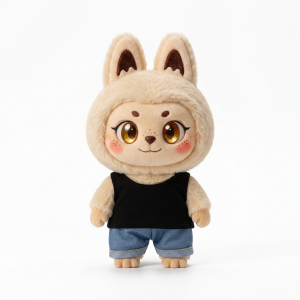 Tank Top Denim Shorts Fits Labubu 17cm Plush