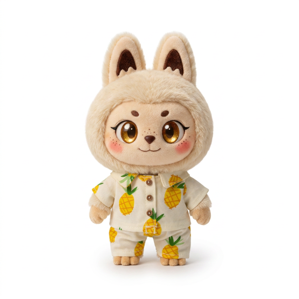 Pineapple Print Pyjama Set Fits Labubu 17cm Plush