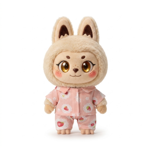 Peach Print Pyjama Set Fits Labubu 17cm Plush
