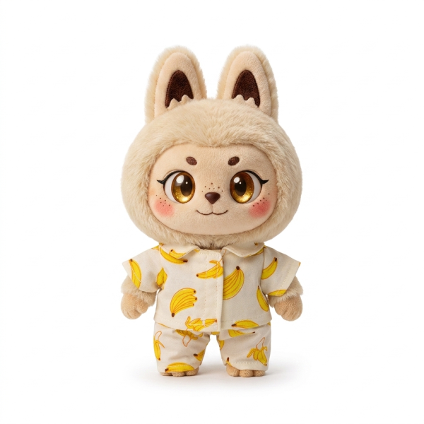 Banana Print Pyjama Set Fits Labubu 17cm Plush
