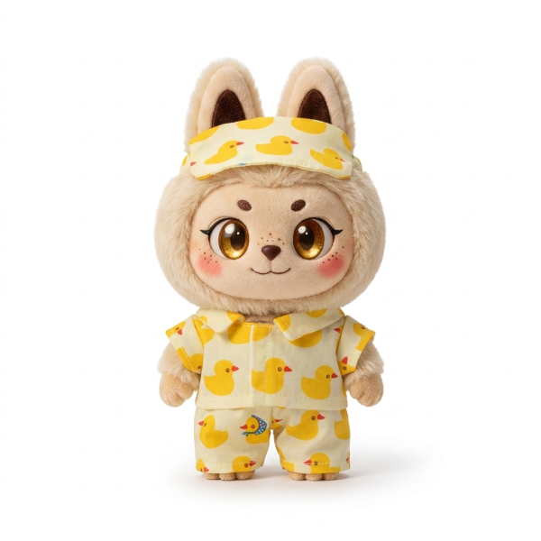 Duck Print Pyjama Hood Set Fits Labubu 17cm Plush