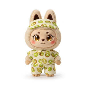 Kiwi Print Pyjama Hood Set Fits Labubu 17cm Plush